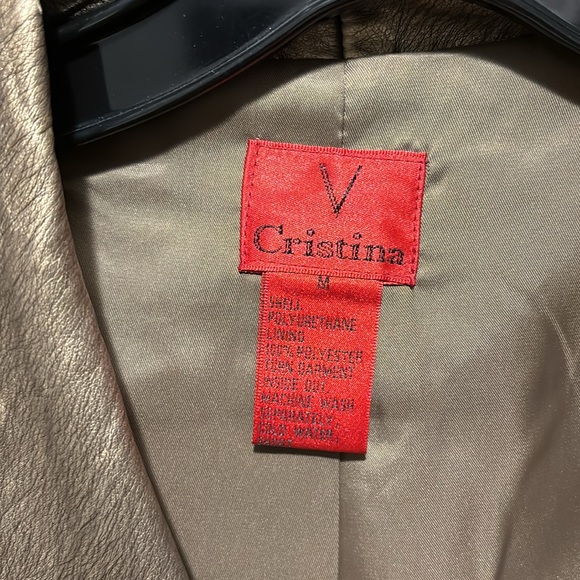 GOLD/BRONZE FAUX LEATHER JACKET - Picture 2 of 7